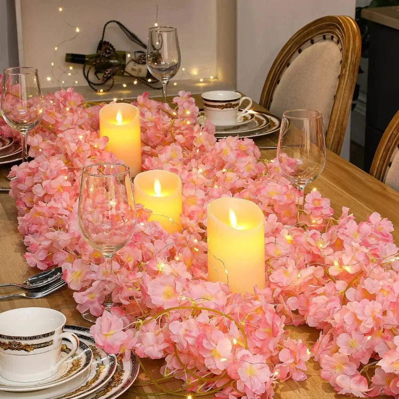 Pink Cherry Blossom LED Fairy Lights – Wedding & Party Décor LED Fairy String Lights Babs