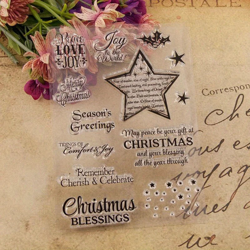 Christmas Star Clear Stamp – DIY Cards, Embossing & Scrapbook Clear Craft Stamp Babs