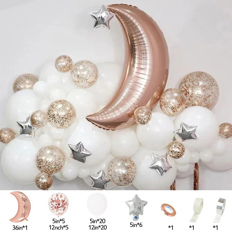 60Pcs Moon Star Balloons – Eid Mubarak & Ramadan Party Decor Party Balloon Set Babs 60pcs set3 as picture