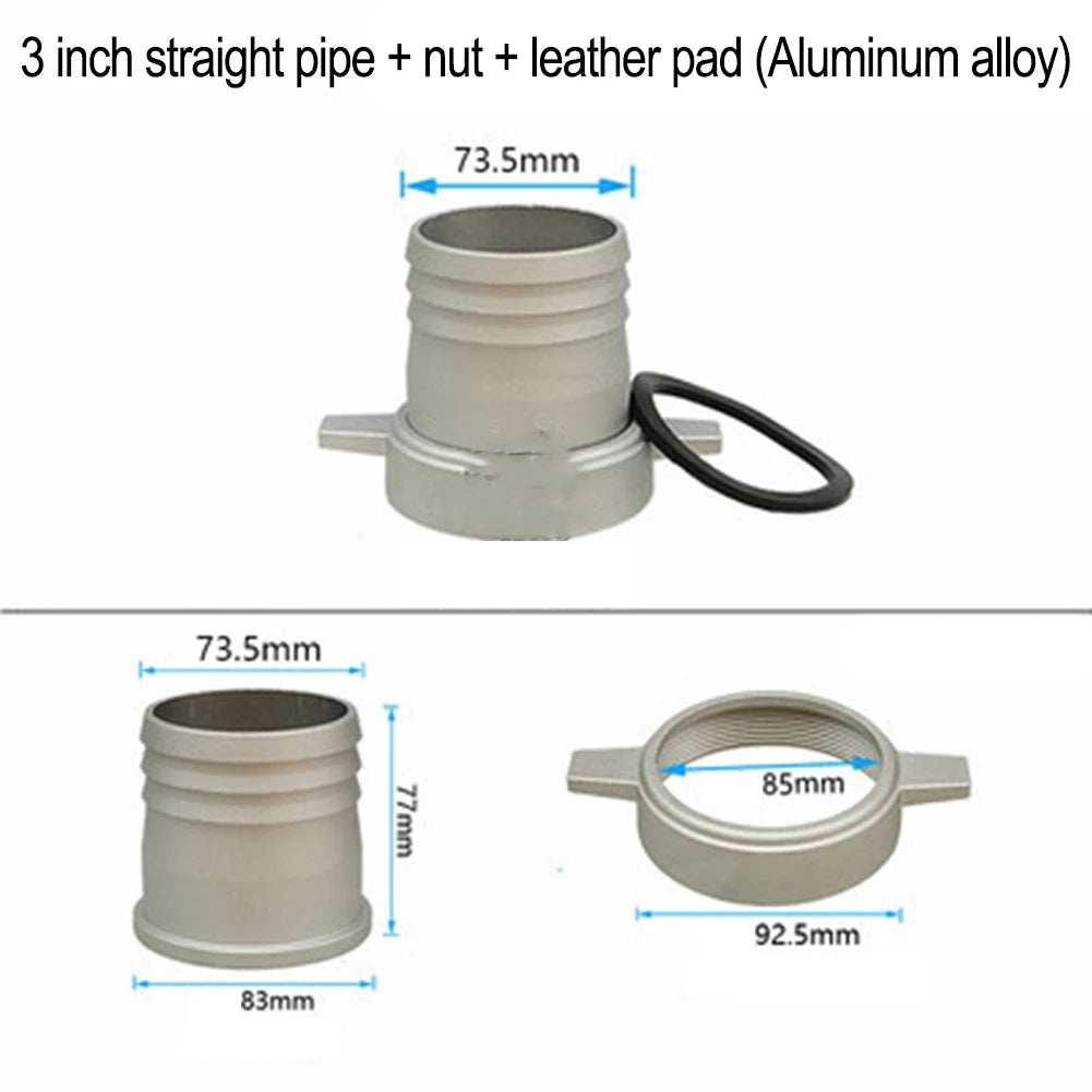 Aluminum Water Pump Pipe Connector with Rubber Gasket 1–3" Pipe Connector Fitting Babs 3 inch