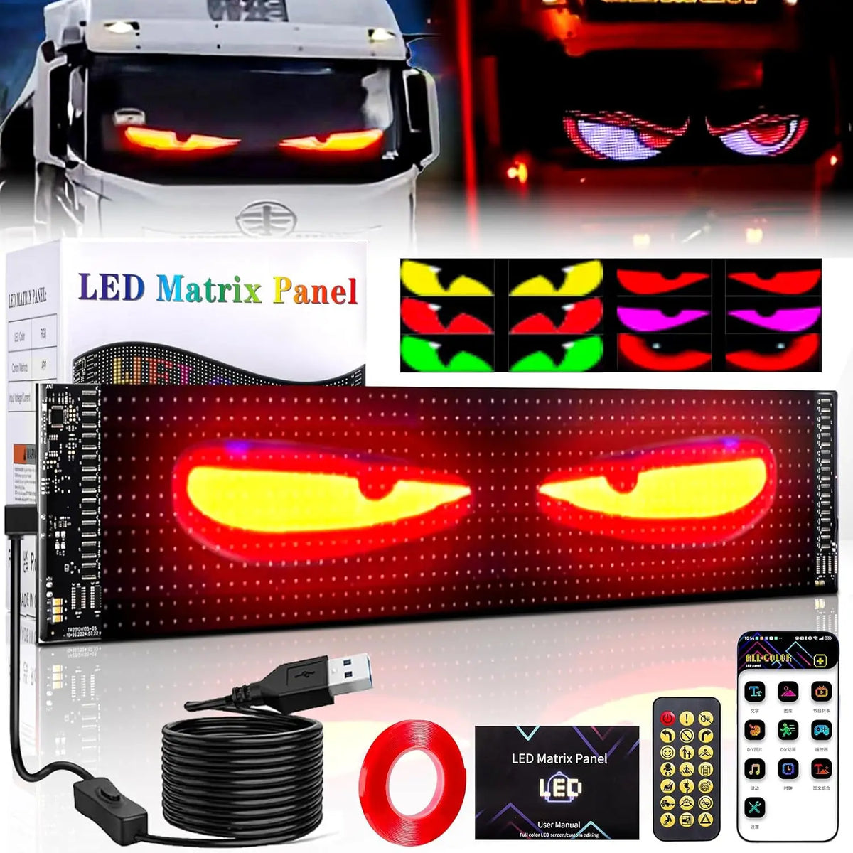LED RGB Matrix Pixel Panel – Bluetooth App Scrolling Text Sign LED Pixel Sign Panel Babs