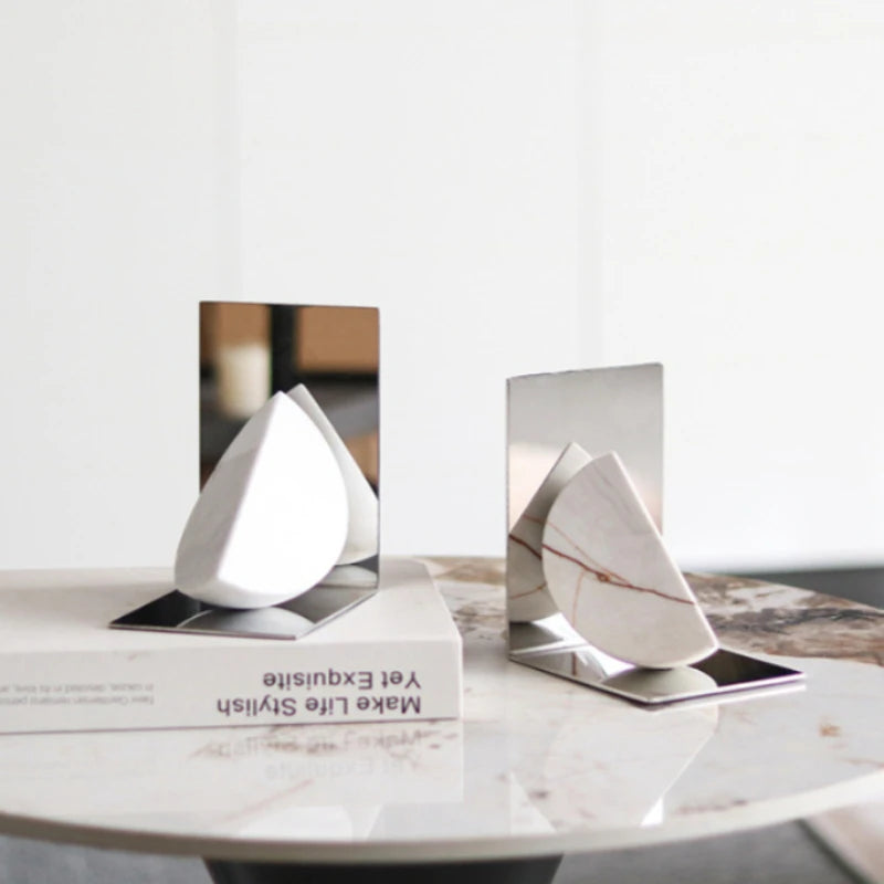 Marble Bookend Ornament | Modern Home & Office Desk Decor Marble Bookend Ornament Babs