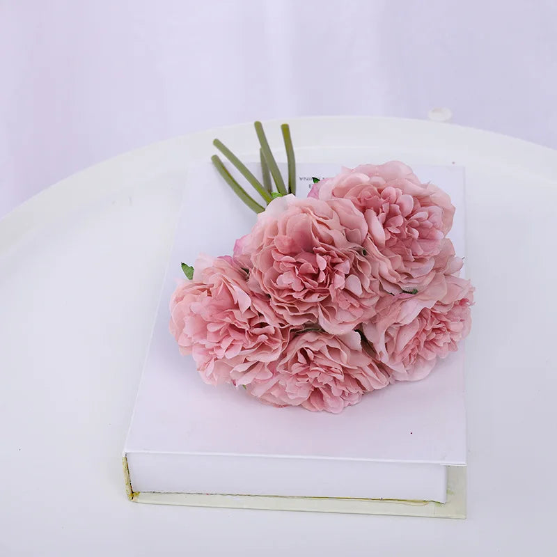 Silk Peony Artificial Flowers – Wedding & Home Décor Bouquet Artificial Flower Bouquet Babs Deep Pink