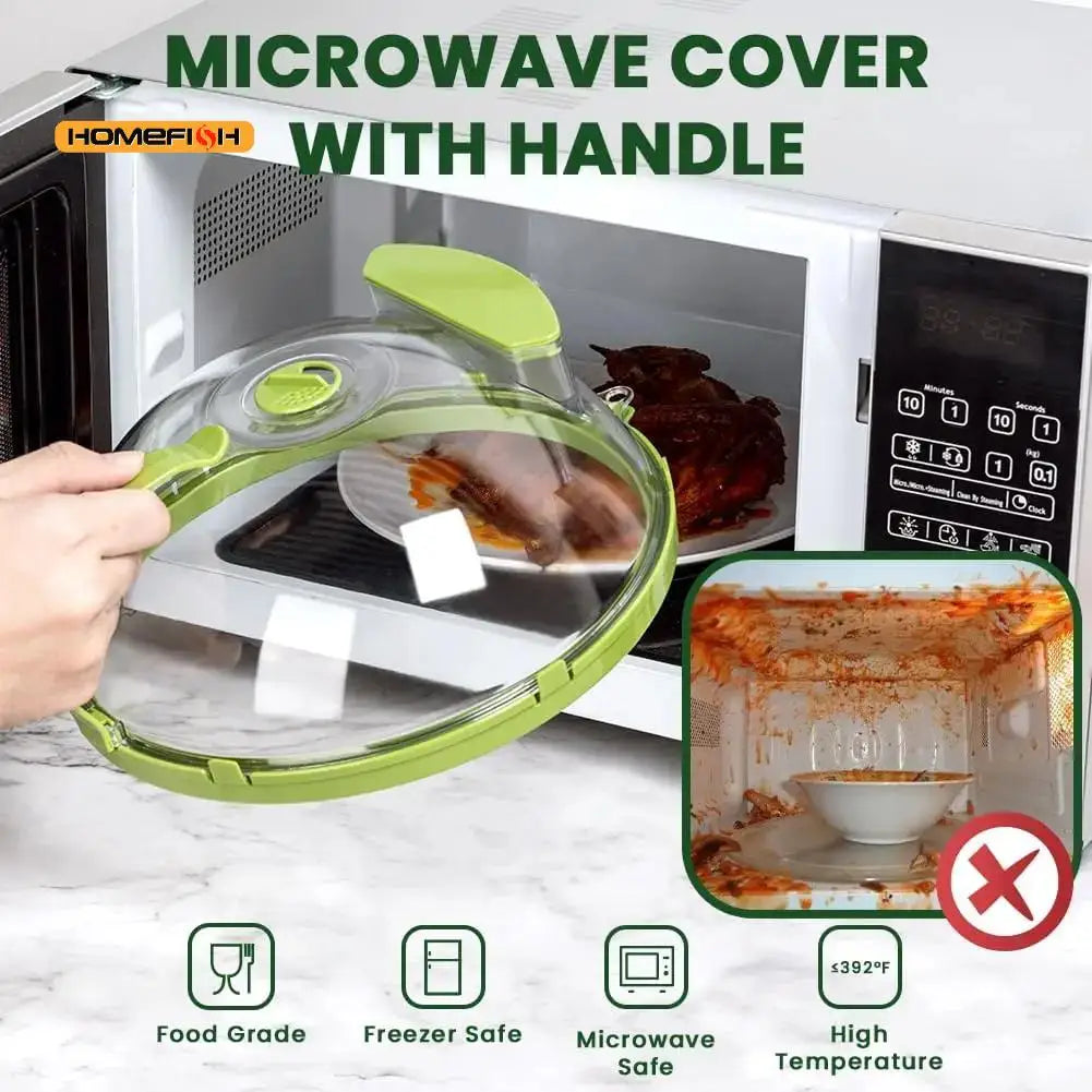 Clear Microwave Food Cover with Steamer & Handle Microwave Food Cover Babs