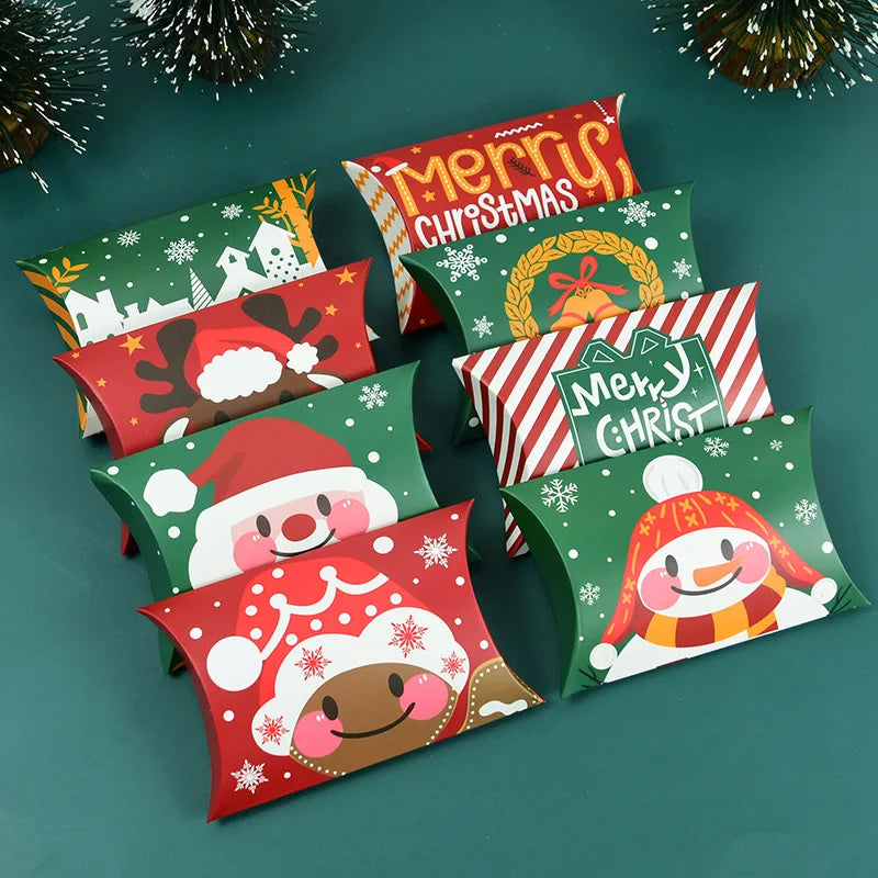 Christmas Pillow Candy Gift Boxes | Kraft Paper, 12 or 24 Pack Holiday Gift Boxes Babs