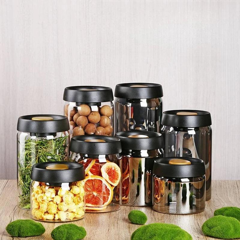 Vacuum Seal Glass Storage Jars – Coffee, Cereal & Pantry Glass Storage Jars Babs