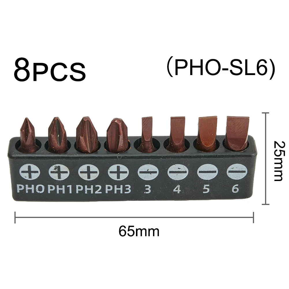 8-Pc Magnetic Screwdriver Bit Set – PH Torx Hex, 1/4" Shank Screwdriver Bit Set Babs