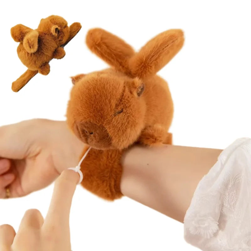 Capybara Dolphin Snap Bracelet Plush Doll – Vibrating Toy Plush Bracelet Doll Babs