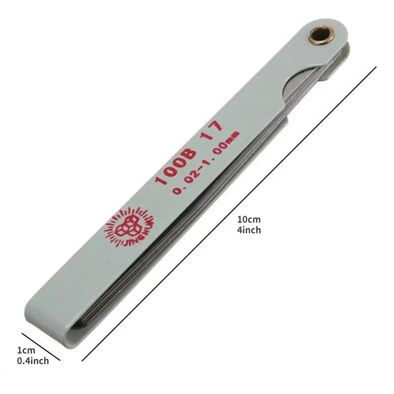17-Blade Metric Feeler Gauge 0.02–1mm Thickness Gap Tool Feeler Gauge Set Babs