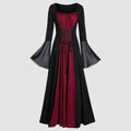 Plus Size Gothic Hooded Maxi Dress | Medieval Victorian Gown Gothic Costume Dress Babs Wine XL