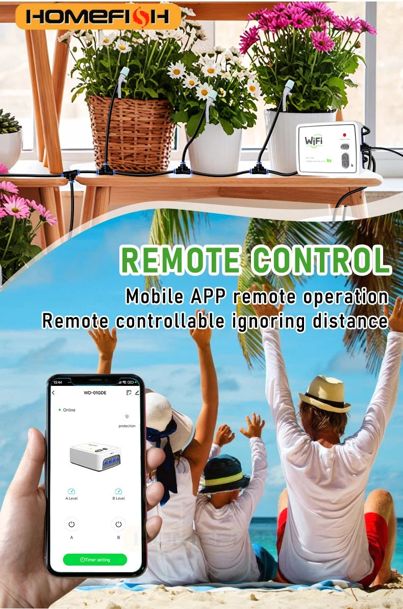 WiFi Smart Dual Pump Auto Plant Irrigation – App Controlled Smart Irrigation System Babs