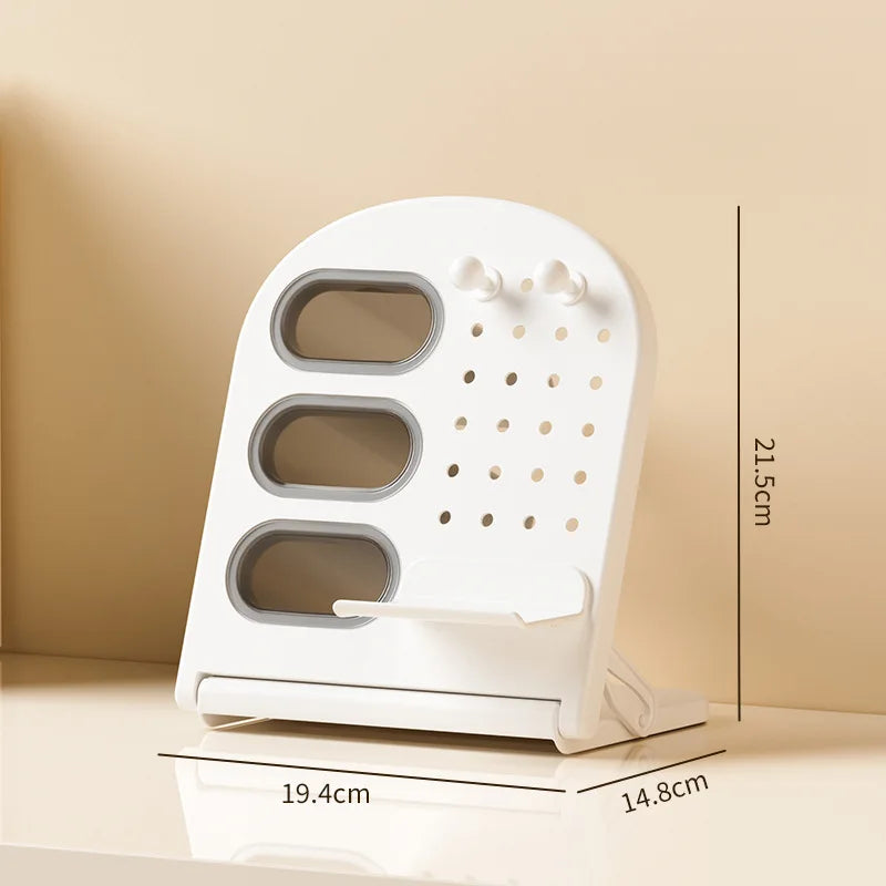 Desktop Storage Rack – Pen Holder & Cosmetic Brush Organizer Desktop Storage Organizer Babs White