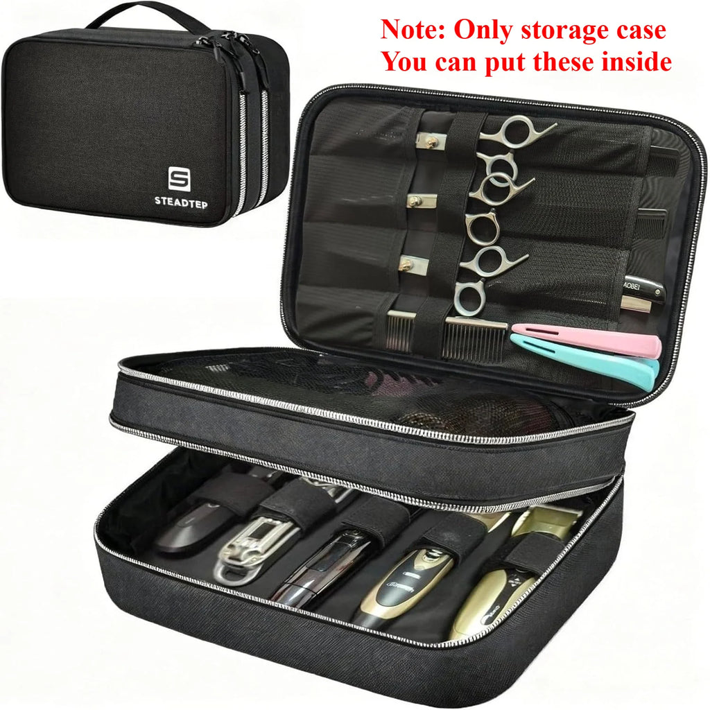 Barber Clipper Organizer Bag – Double Layer Case for Salon & Travel Barber Organizer Bag Babs black