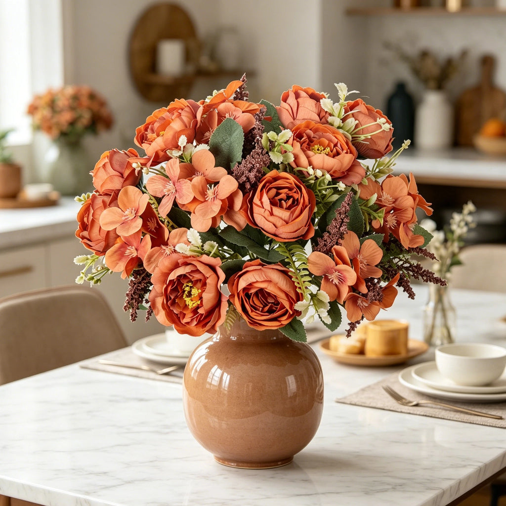 Silk Peony Hydrangea Artificial Flowers – Wedding & Home Decor Artificial Flowers Babs