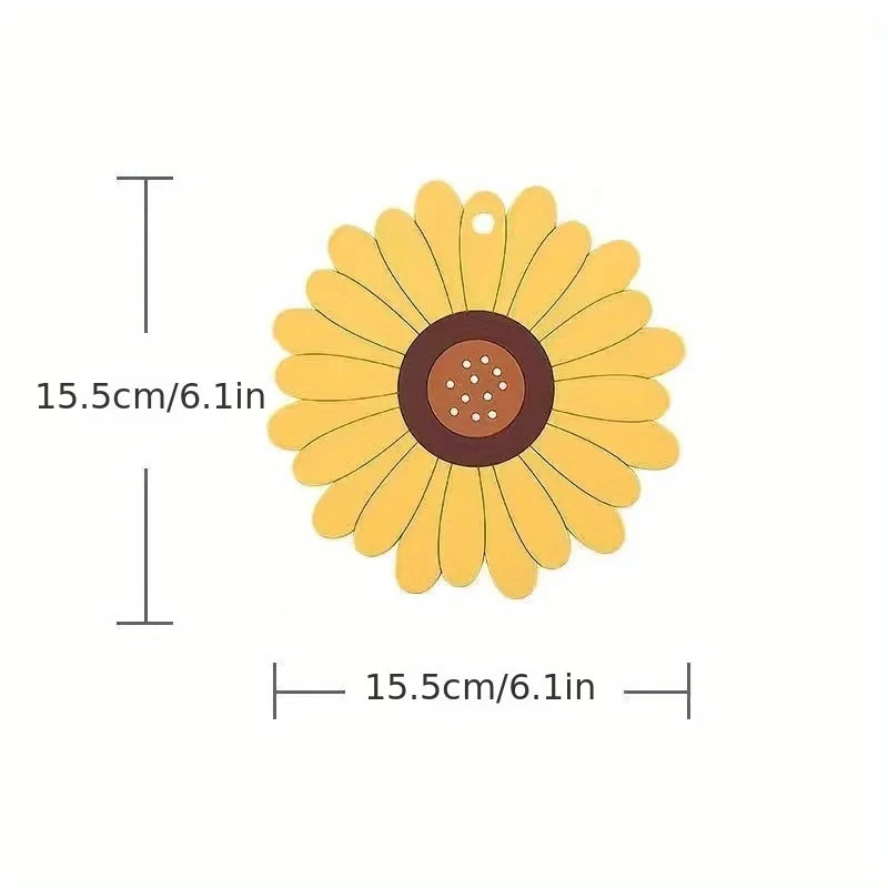 Sunflower Insulation Pad – Heat-Resistant PVC Cup & Table Mat Table Insulation Mat Babs M