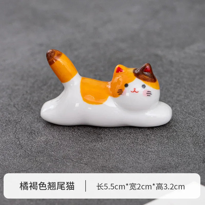 Japanese Ceramic Cat Chopstick Holder & Spoon Rest Chopstick Rest Babs B