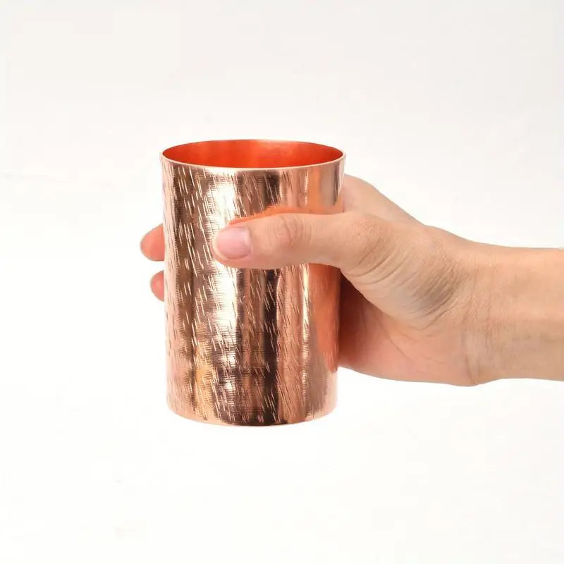 Handmade Copper Mug 260ml – Diagonal Cut Pattern Cup Copper Drinkware Mug Babs