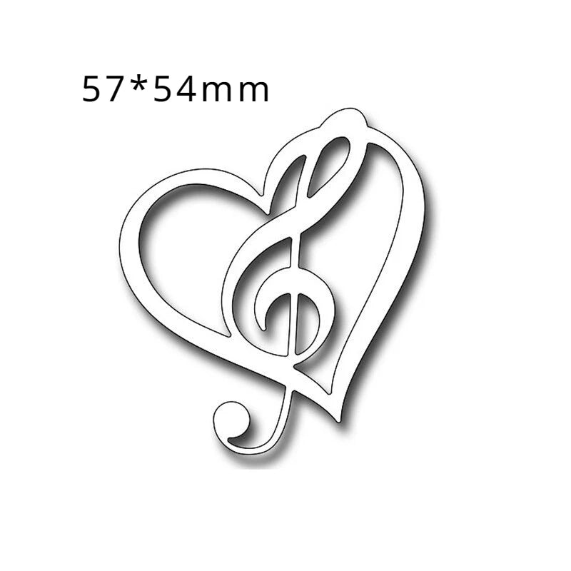 Musical Heart Metal Cutting Dies for Cards & Scrapbooking Metal Cutting Dies Babs A