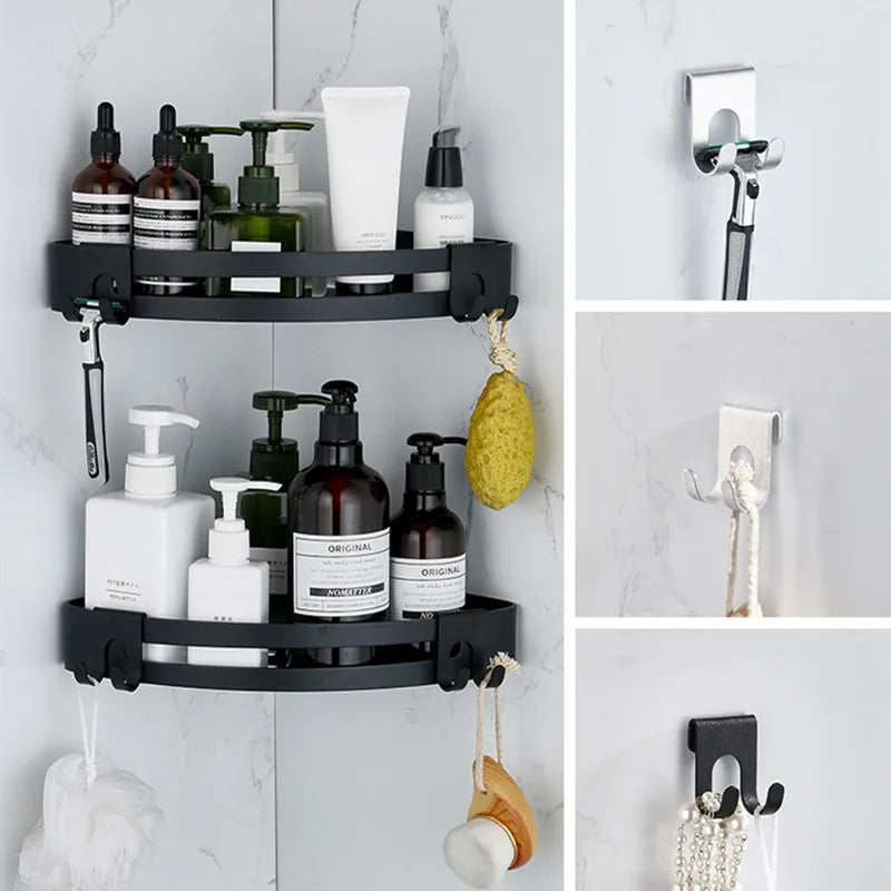 No-Drill Aluminum Shower Glass Door Hooks | Towel Hanger Bathroom Hook Hanger Babs
