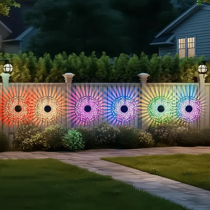 Solar Sunflower Mandala Wall Lamp – Outdoor Garden Fence Light Solar Garden Light Babs