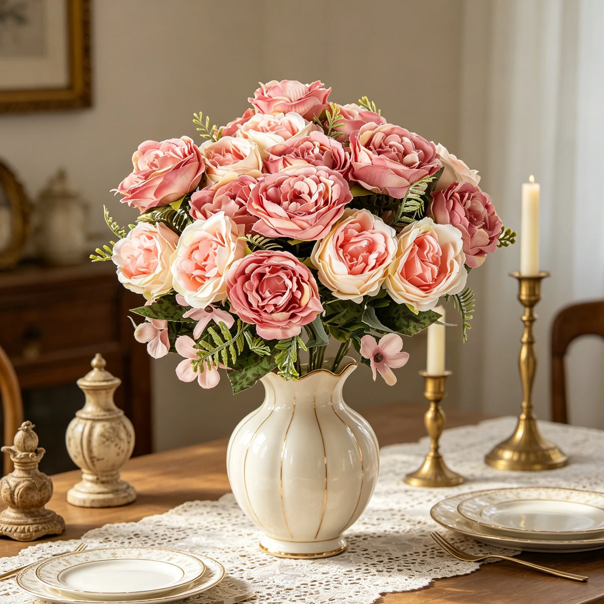 Silk Peony Artificial Flower Bouquet for Wedding & Home Décor Artificial Flower Bouquet Babs