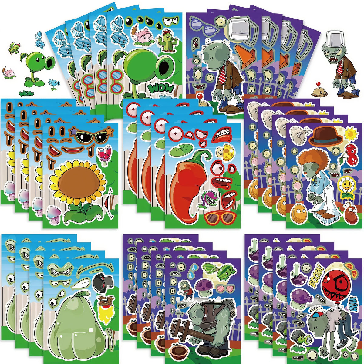 Plants vs. Zombies Birthday Party Decoration Kit Birthday Party Kit Babs 8pcs face stickers