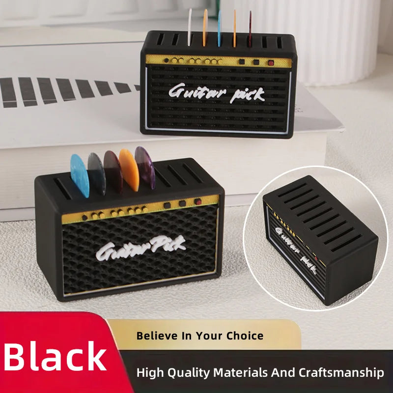 Guitar Pick Storage Box + 5 Picks – Retro Speaker Organizer Guitar Pick Organizer Babs