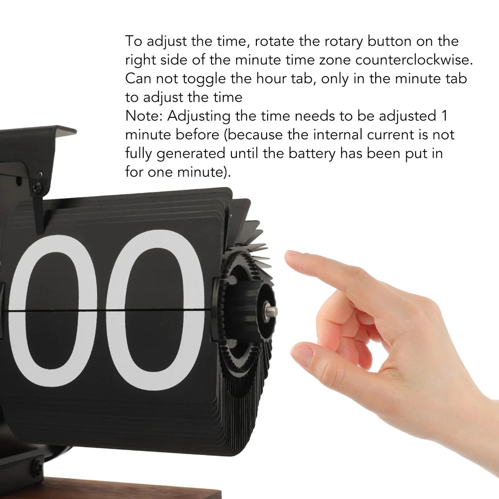 Retro Auto Flip Clock – Black Walnut Desk Clock | Home Décor Flip Desk Clock Babs