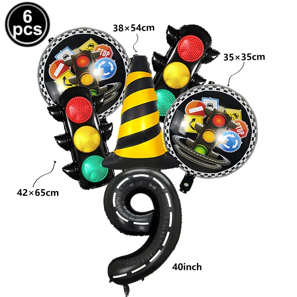 6-Piece Race Car Balloon Kit – Racing Birthday Party Decor Party Balloon Kit Babs A Number 9 As picture show