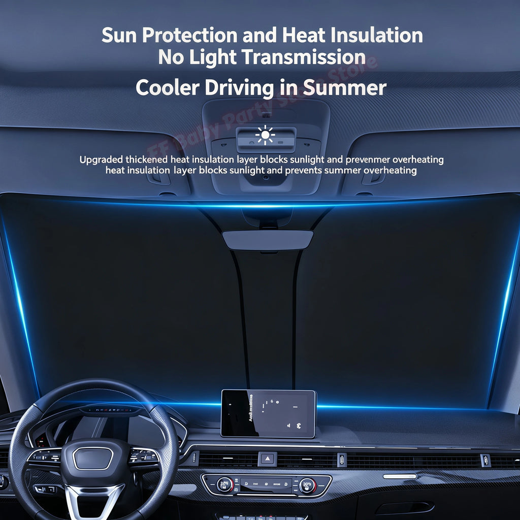 Foldable Car Windshield Sunshade – UV Blocking Front Visor Car Windshield Sunshade Babs