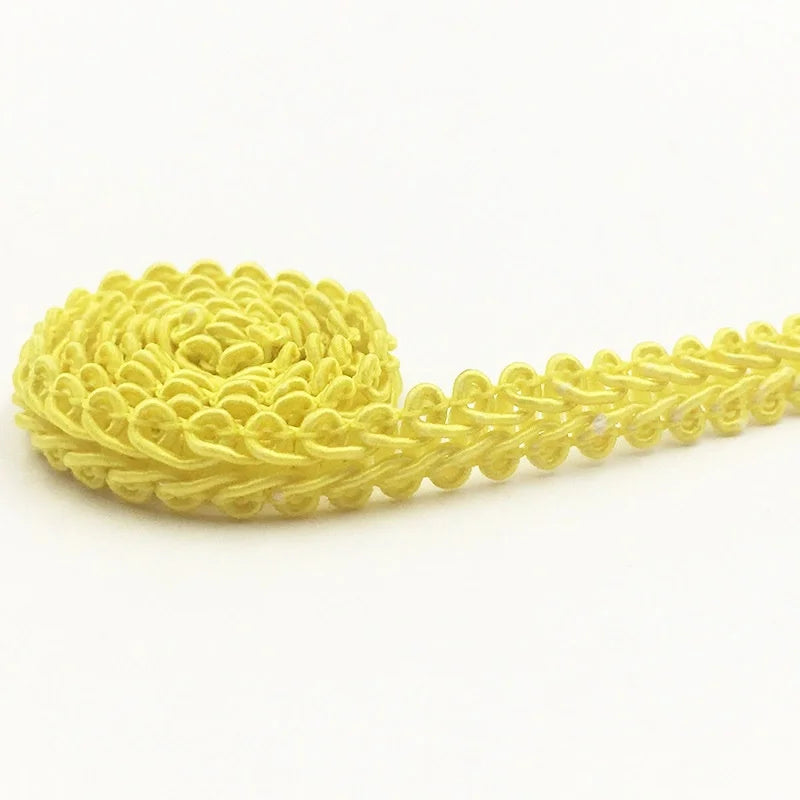 5M x 8mm Gold Silver Braided Lace Ribbon – DIY Sewing Trim Sewing Lace Trim Babs light yellow