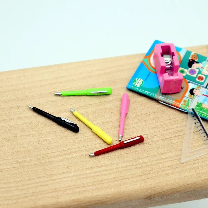 Dollhouse Mini Metal Ballpoint Pen 1/12 Scale Doll Accessory Doll Accessory Babs