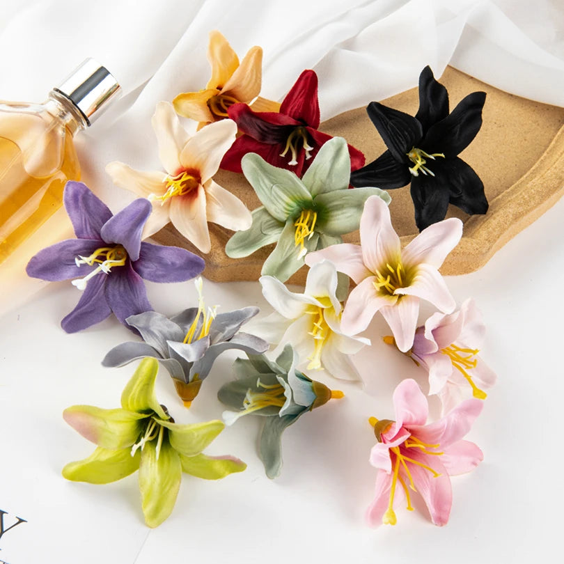 Artificial Silk Lily Flower Heads 10/20pcs – Wedding & DIY Decor Artificial Silk Flowers Babs