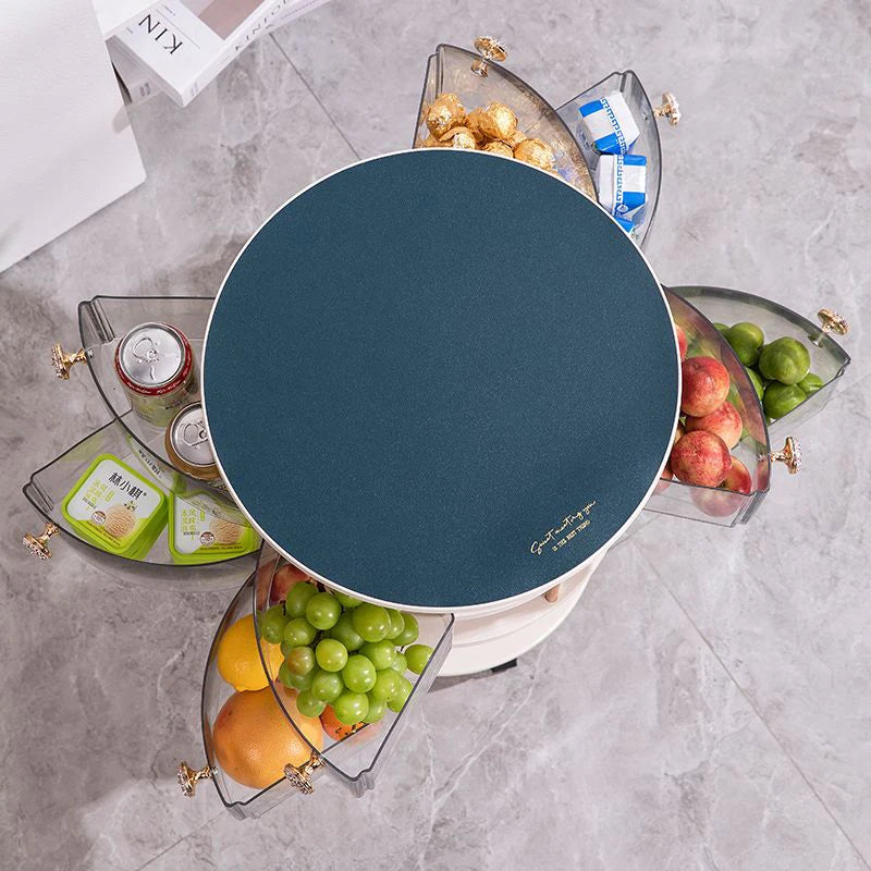 Nordic Round Coffee Table on Wheels | Modern Sofa Side Table Rolling Coffee Table Babs