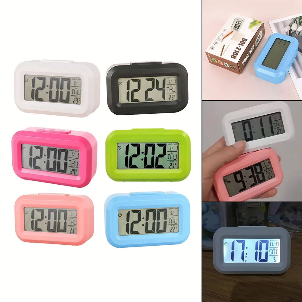LEENKEA LED Digital Alarm Clock | Snooze, Date & Temperature Digital Alarm Clock Babs