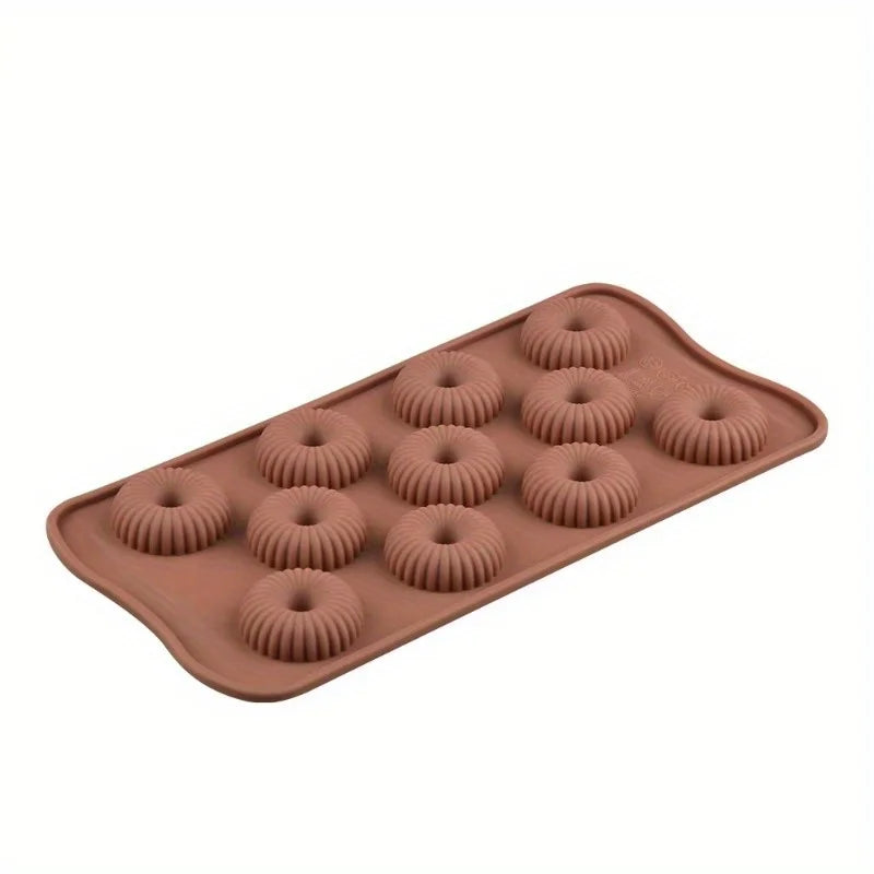 3D Spiral Silicone Donut Mold – 11-Cavity Chocolate & Mousse Mould Silicone Baking Mold Babs