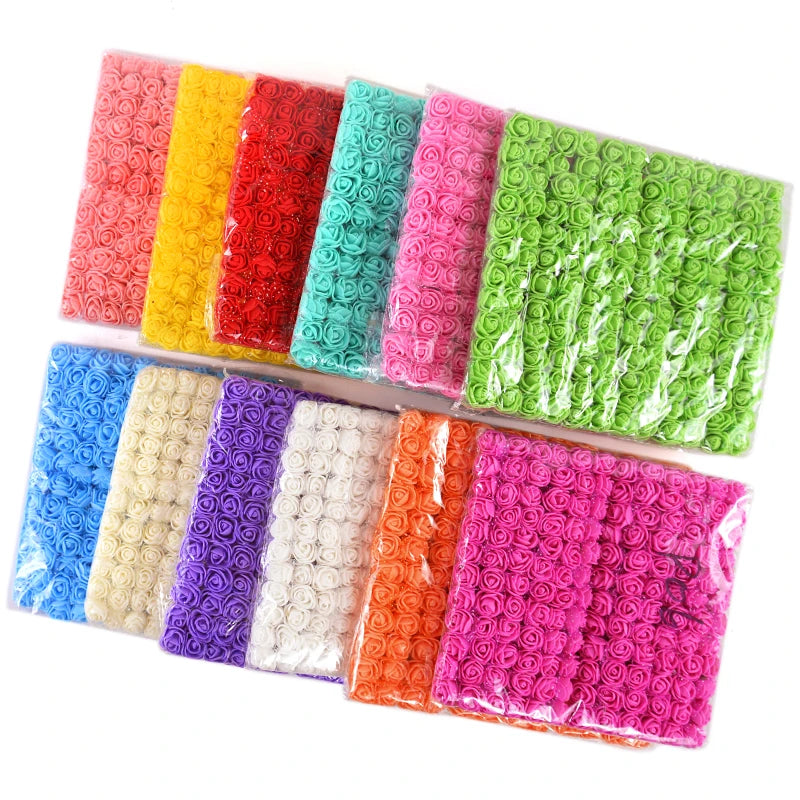 144pcs Mini Foam Rose Heads – DIY Wedding & Home Décor Artificial Flower Heads Babs