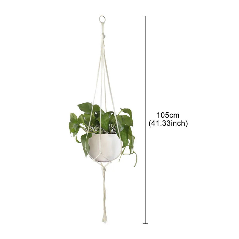 Macrame Plant Hanger – Handmade Rattan Rope Hanging Basket Macrame Plant Hanger Babs Style2