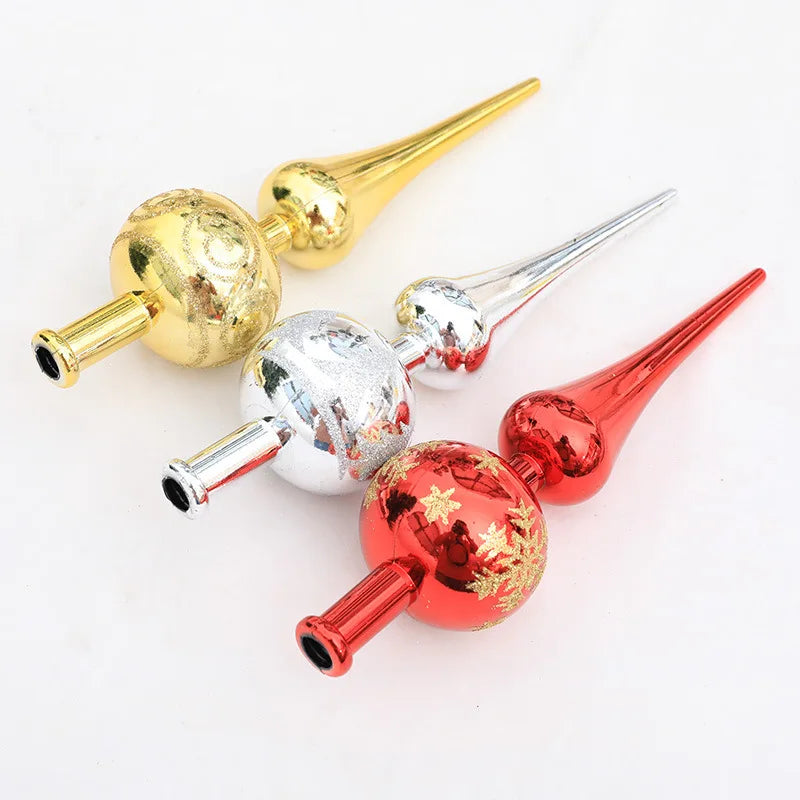 23cm Christmas Tree Topper – Red, Gold & Silver Star Ornament Christmas Tree Topper Babs