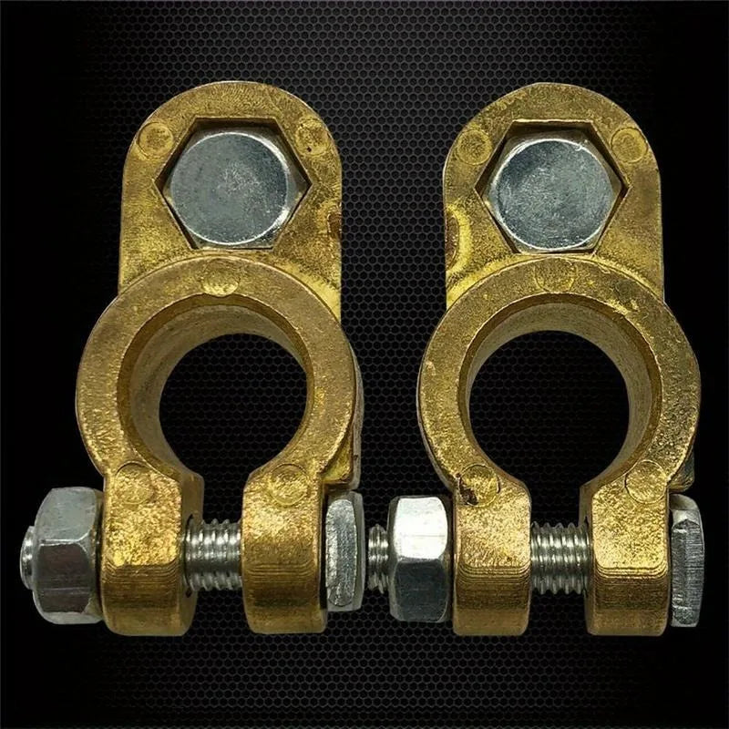 Copper Battery Terminal Clamp Set – Car Marine RV Top Post Kit Battery Terminal Clamps Babs