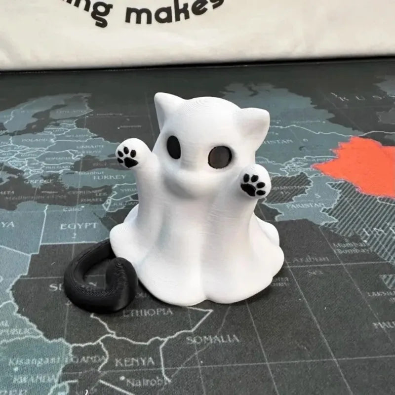 Mini Kitten Ghost Halloween Ornaments – Cute Cat Desktop Decor Halloween Cat Ornament Babs