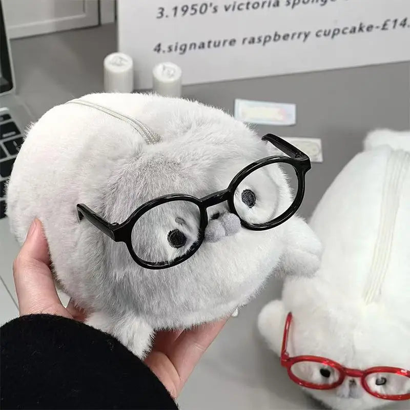 Cute Seal Plush Pencil Case – Large Capacity Stationery Bag Plush Pencil Case Babs
