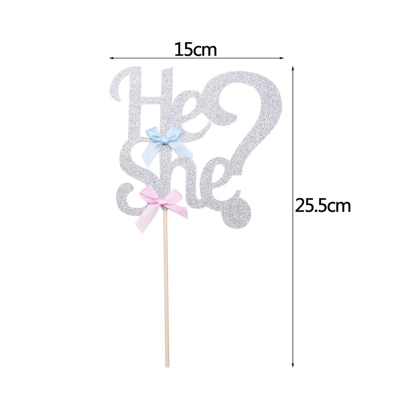 Gender Reveal Disposable Tableware Set – Baby Shower Party Disposable Tableware Set Babs 1pcs cake topper
