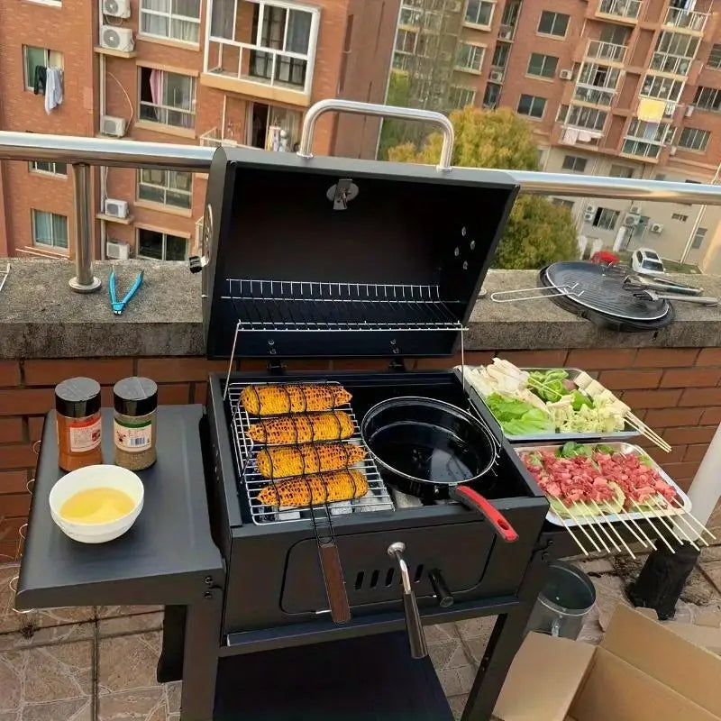 Metal BBQ Corn & Multi-Use Grilling Basket – Easy-Flip Rack BBQ Grilling Basket Babs