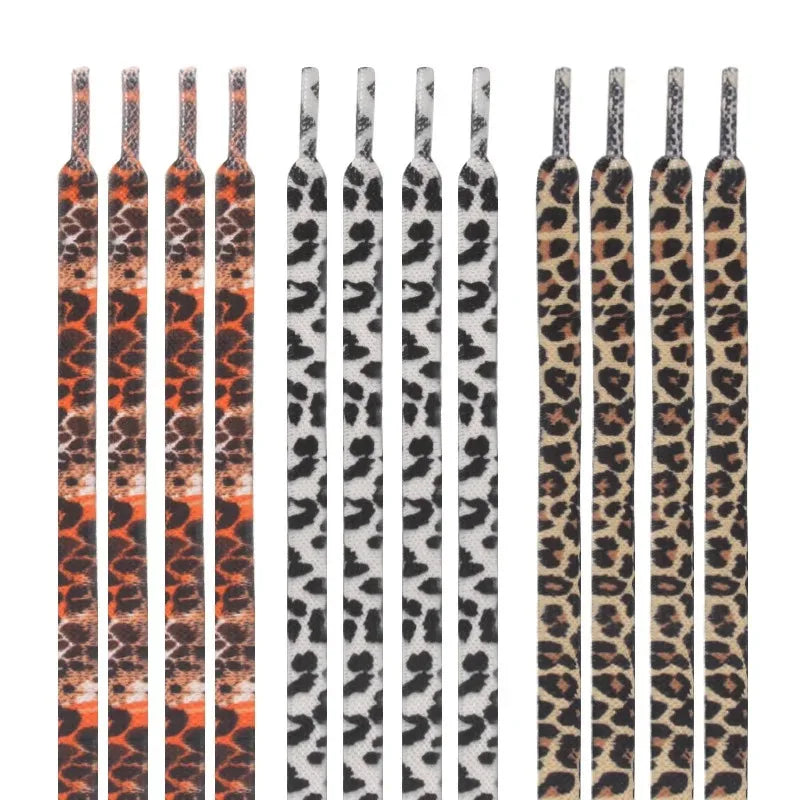 Leopard Print Flat Shoelaces – 1 Pair for Men & Women Fashion Shoelaces Babs