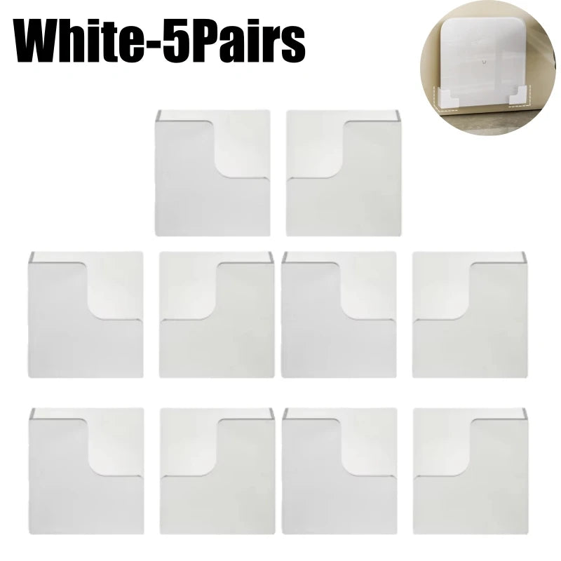 Wall Mounted Scale Holder – No-Drill Adhesive Storage Rack Scale Storage Rack Babs White-5Pairs