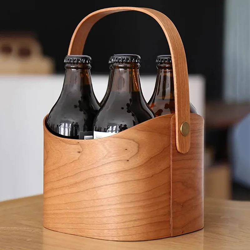 Retro Wood Storage Box Organizer with Handle – 45L, 6 Lattice Wood Storage Organizer Babs