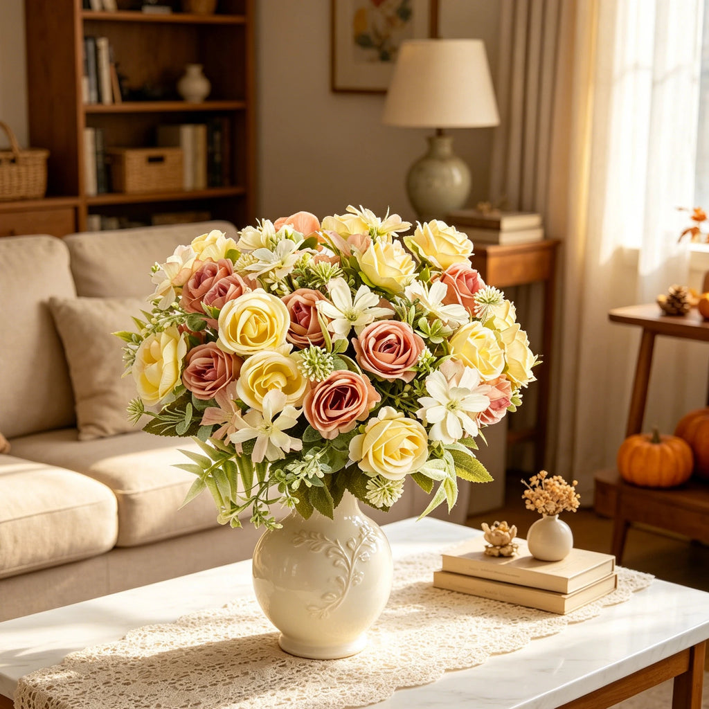 Artificial Silk Rose Bouquet – Wedding & Home Decor Artificial Flower Bouquet Babs