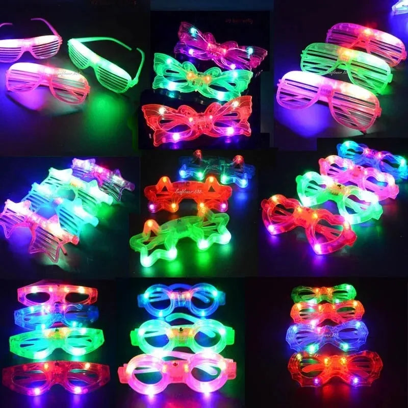 20pcs LED Light Up Flashing Party Glasses – Glow Eyewear Pack LED Party Glasses Babs