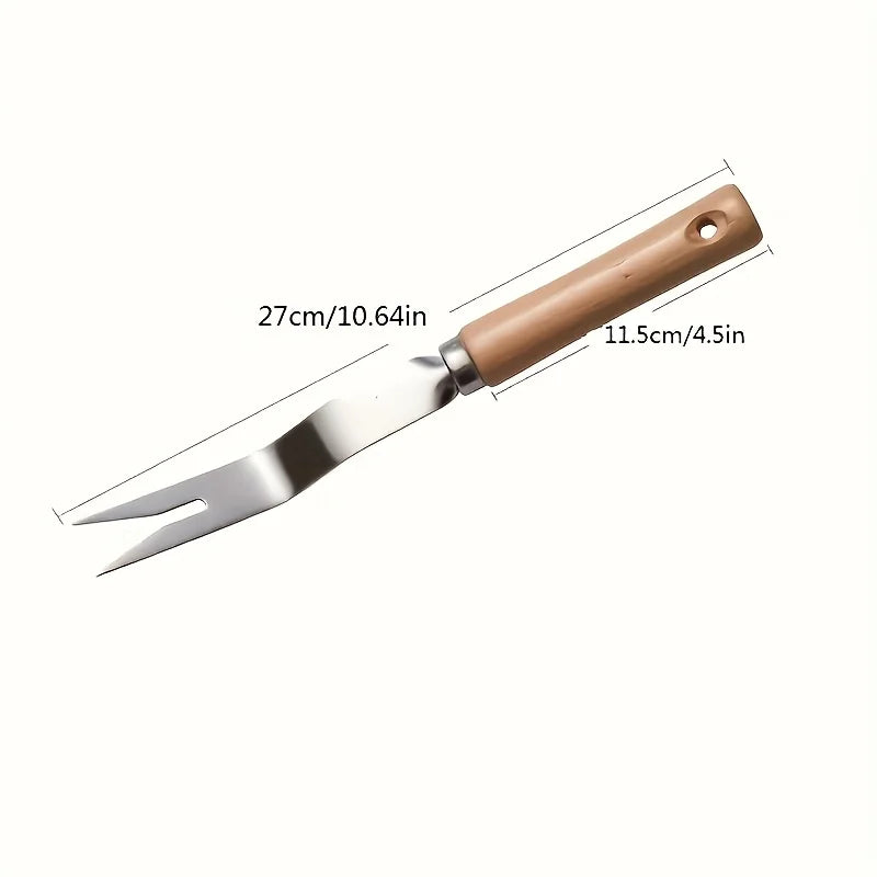 Ergonomic Stainless Steel Weed Remover with Wooden Handle Hand Weeding Tool Babs Weeder B